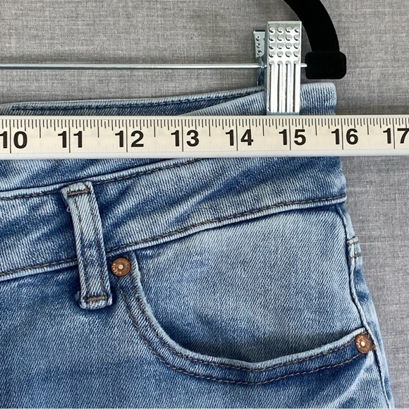 Edgely Mid-rise Super Skinny Jeans Womens 12R Distressed Button Fly Light Wash - Picture 11 of 14